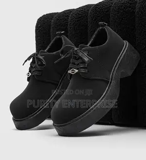 Black Derby Chunky Lace-Up Shoe