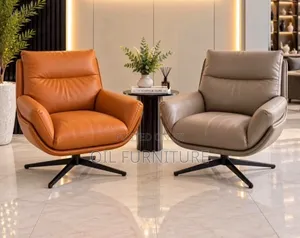 Modern Leather Swivel Accent Chair – Luxury Single Sofa Armchair