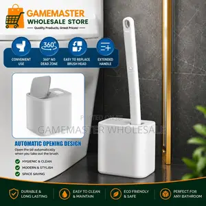 Disposable Toilet Brush With Holder – 30 Preloaded Sponge Heads