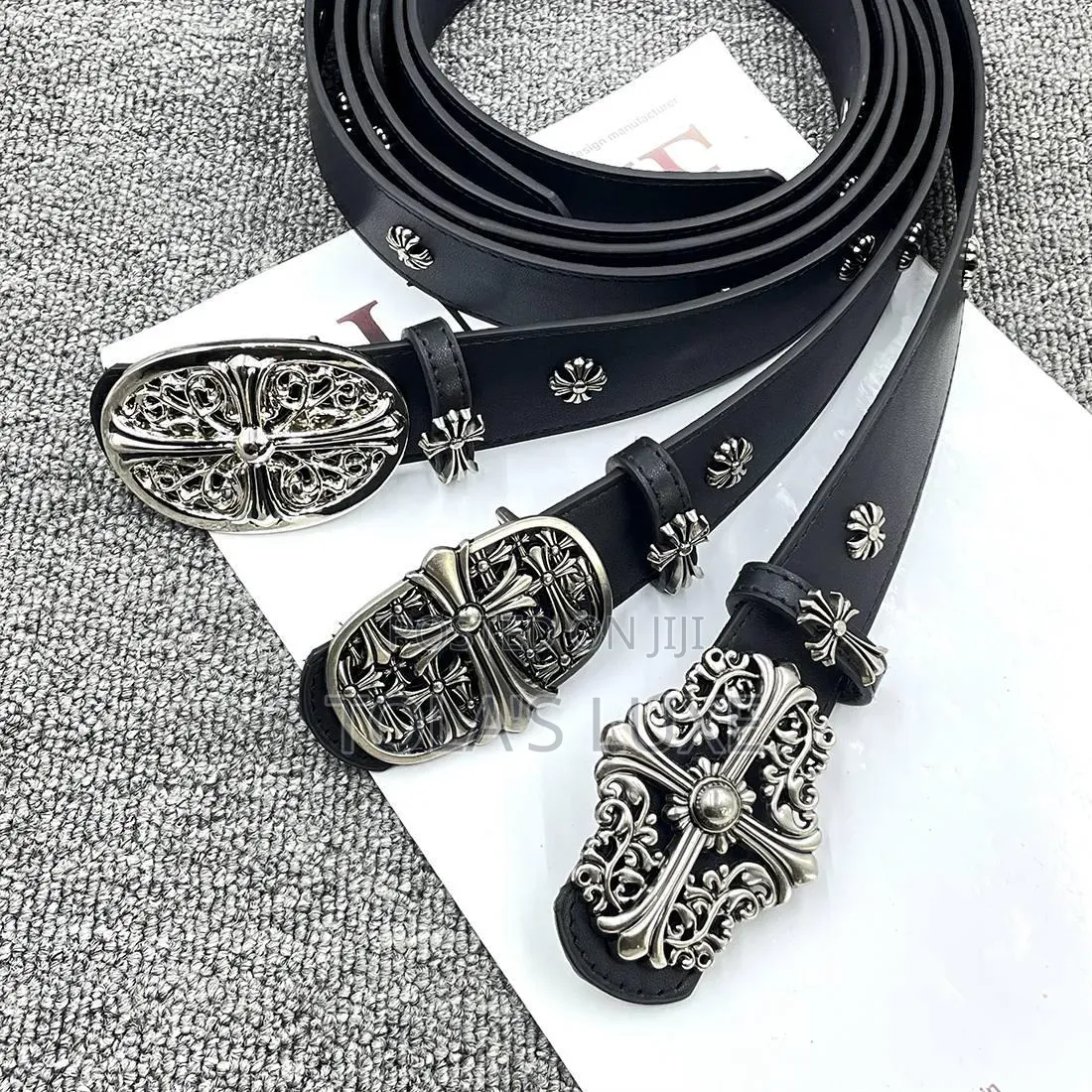Chrome Belt,Tie,wallet and Rings