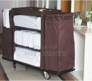 Double-Bag Hotel Housekeeping Trolley – Heavy Duty Room Service Cart