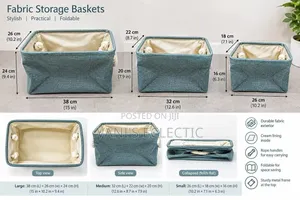 3-in-1 Foldable Fabric Storage Baskets / Organizers (Set of 3)