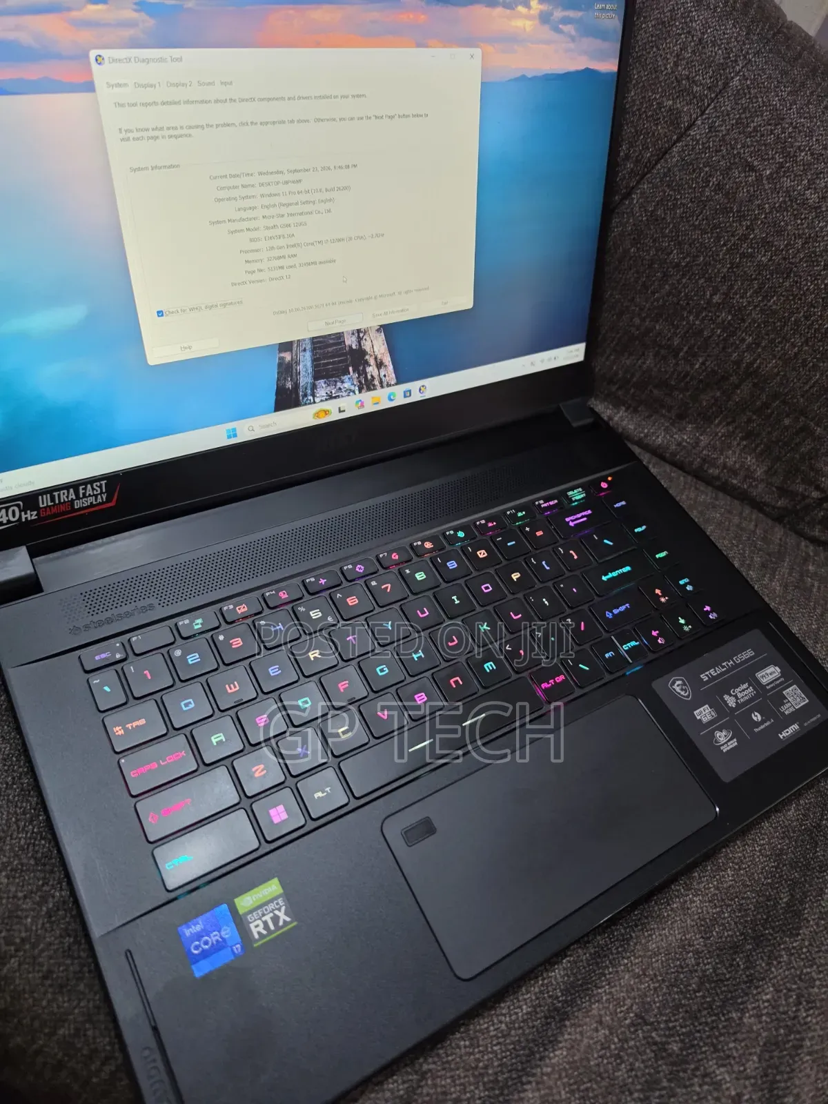 Laptop MSI GS66 Stealth 12UHS 32GB Intel Core i7 SSD 512GB