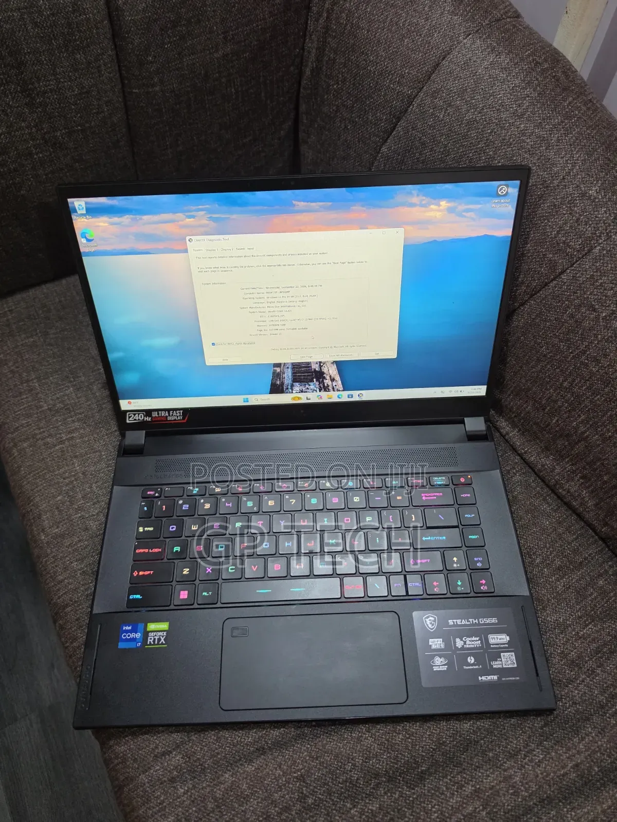 Laptop MSI GS66 Stealth 12UHS 32GB Intel Core i7 SSD 512GB