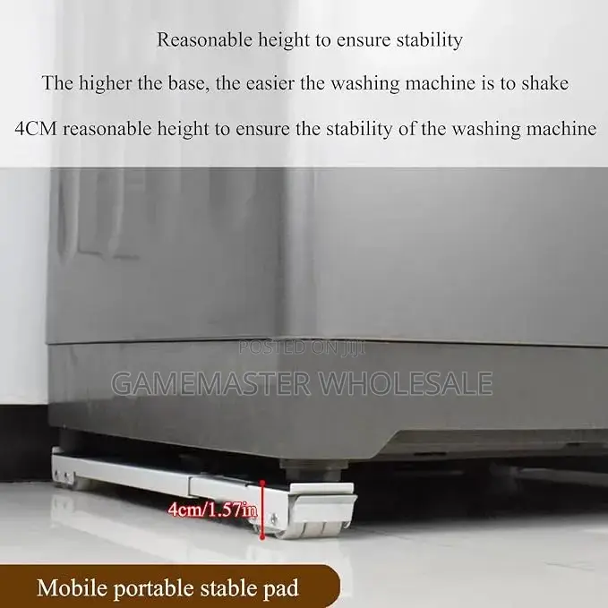 Adjustable Washing Machine Stand With Wheels –Heavy-Duty Mobile Base