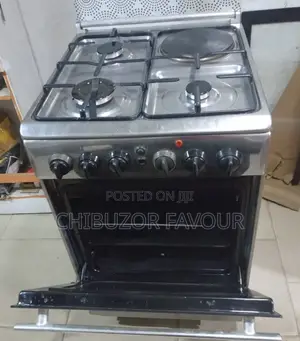 4-Burner Gas Electric Cooker | 3 Gas Burners + 1 Electric Hot Plate