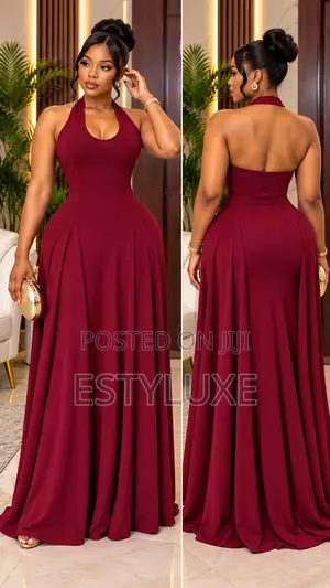 Classy Luxury Wine Color Gown