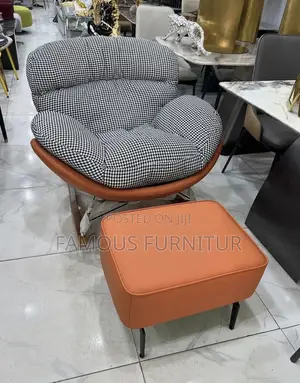 Modern Upholstered Accent Rocking Chair Featuring a Bold Black-