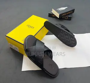Fendi Leather Slipers Available in Brown and Black