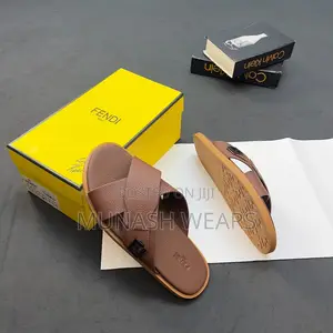 Fendi Leather Slipers Available in Brown and Black