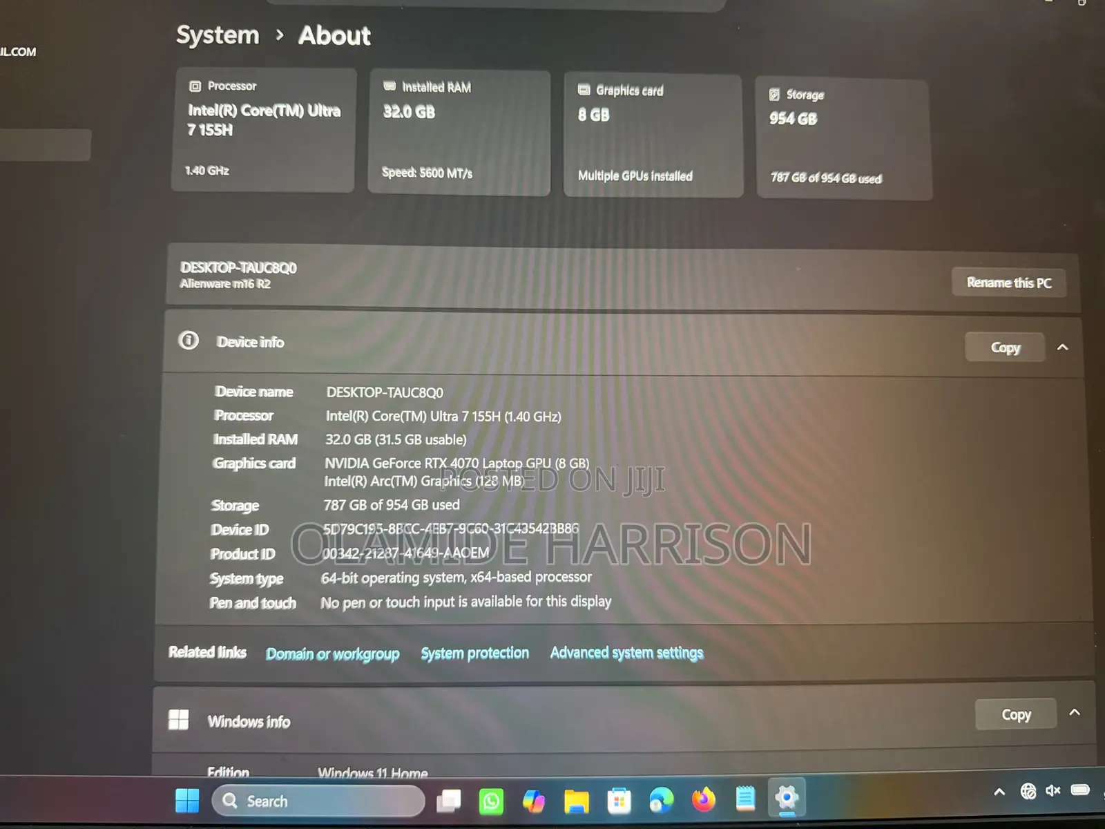 Laptop Alienware M17 R2 32GB Intel Core Ultra 7 SSD 1T