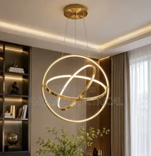 600mm Modern Led Pendant Lights. Black/Gold