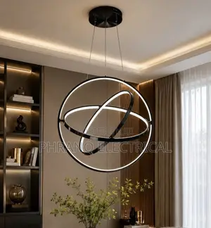600mm Modern Led Pendant Lights. Black/Gold