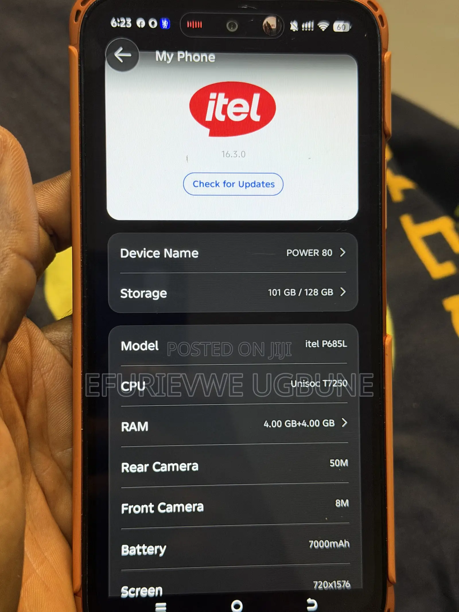 Itel Power 80 128 GB Orange
