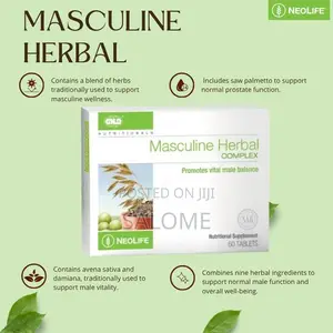 Masculine Herbal Complex - 60 Tablets Men Energy and Physical Vitality