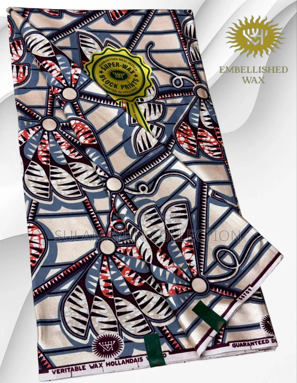Quality Embellished Gold Ankara Fabrics