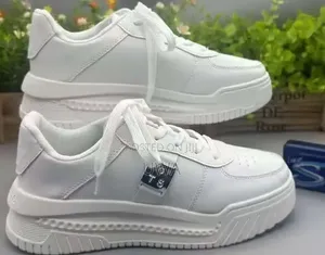 All-White Chunky Low-Top Sneakers