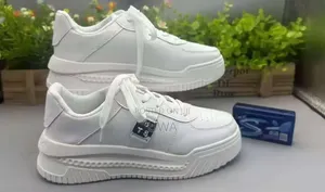 All-White Chunky Low-Top Sneakers