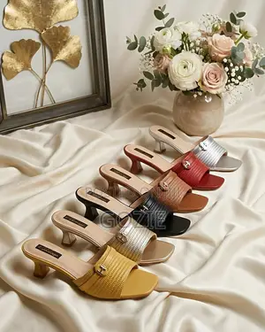 Leather Kitten Heel Slippers
