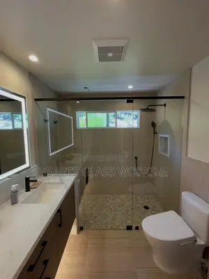 Frameless Glass Door With Fixed Side Panels