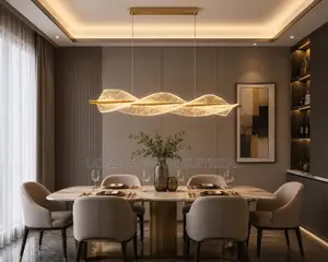 Modern Nordic Stylish Art Ribbon Shape Wavy LED Pendant Lights