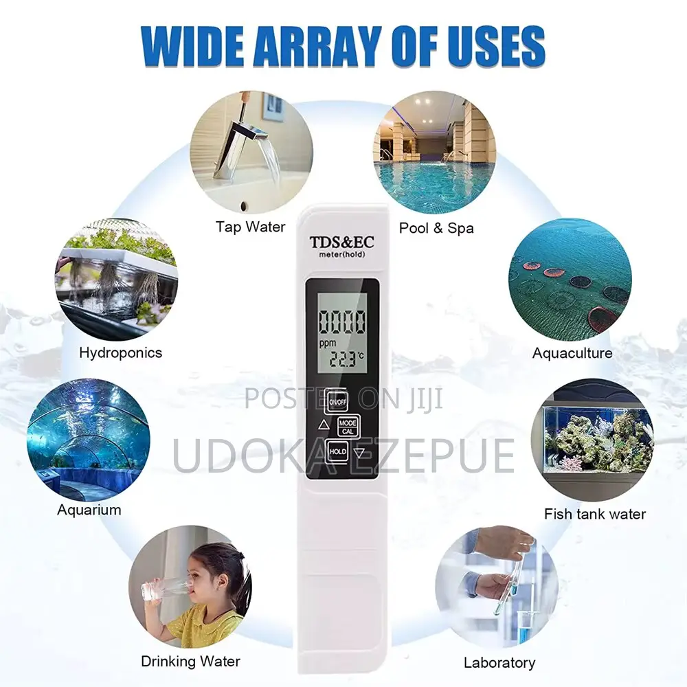 Multifunctional Digital Water Quality Tester, Test for TDS, EC Temp.