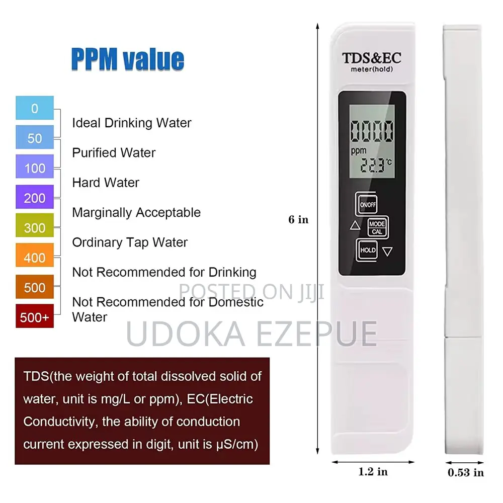 Multifunctional Digital Water Quality Tester, Test for TDS, EC Temp.