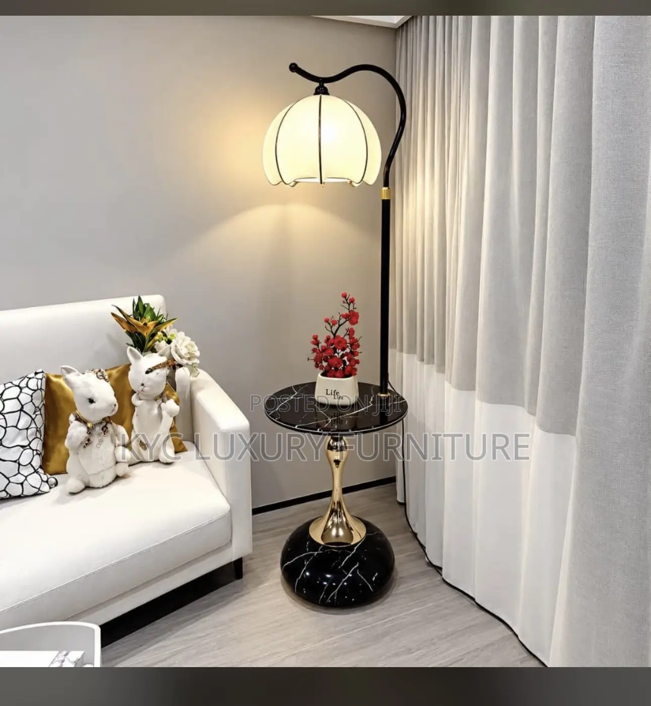 Bedside Side Stool With Lamp