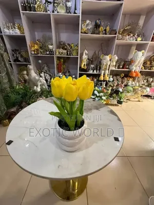 Artificial Tulip Flowers in Ceramic Pot – Home Decor
