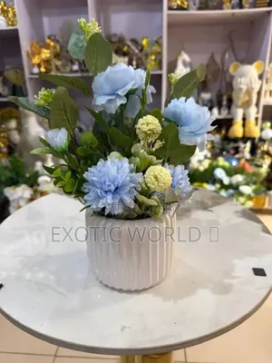 Artificial Tulip Flowers in Ceramic Pot – Home Decor