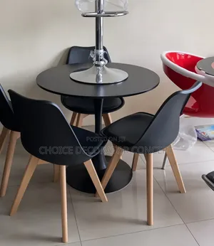 Modern Round Dining Table Set With Scandinavian Chairs