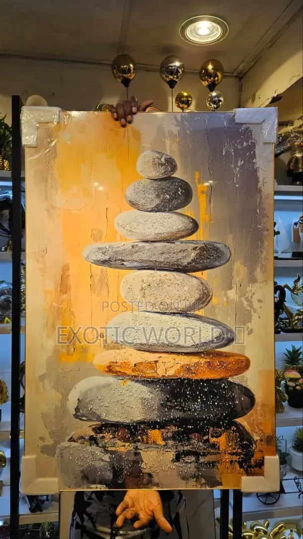 Zen Balancing Stones 3D Textured Wall Art Canvas