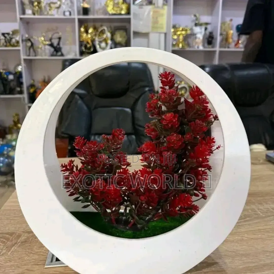 Artificial Fruit Tree Decor in Round Wooden Frame