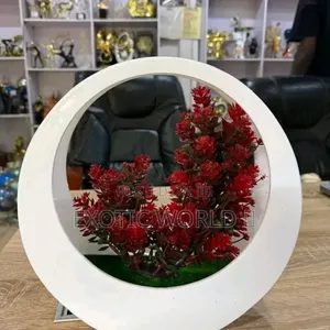 Artificial Fruit Tree Decor in Round Wooden Frame