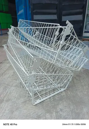 Caged Layer Basket (White) Supermarket Shelves