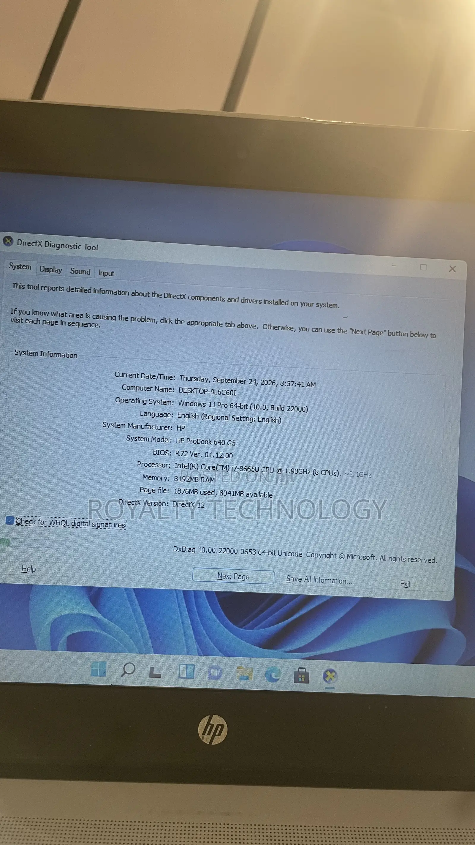 Laptop HP ProBook 640 G5 8GB Intel Core i7 SSD 256GB