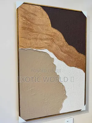 Abstract Earth-Tone Textured Canvas Wall Art (Framed
