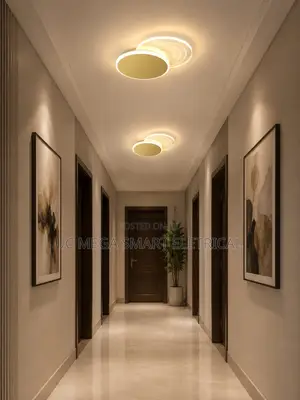 Modern Led Ceiling Light Round Golden Led Flush MountCeilingChandelier