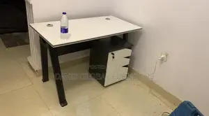 Sleek White Black Office Desk