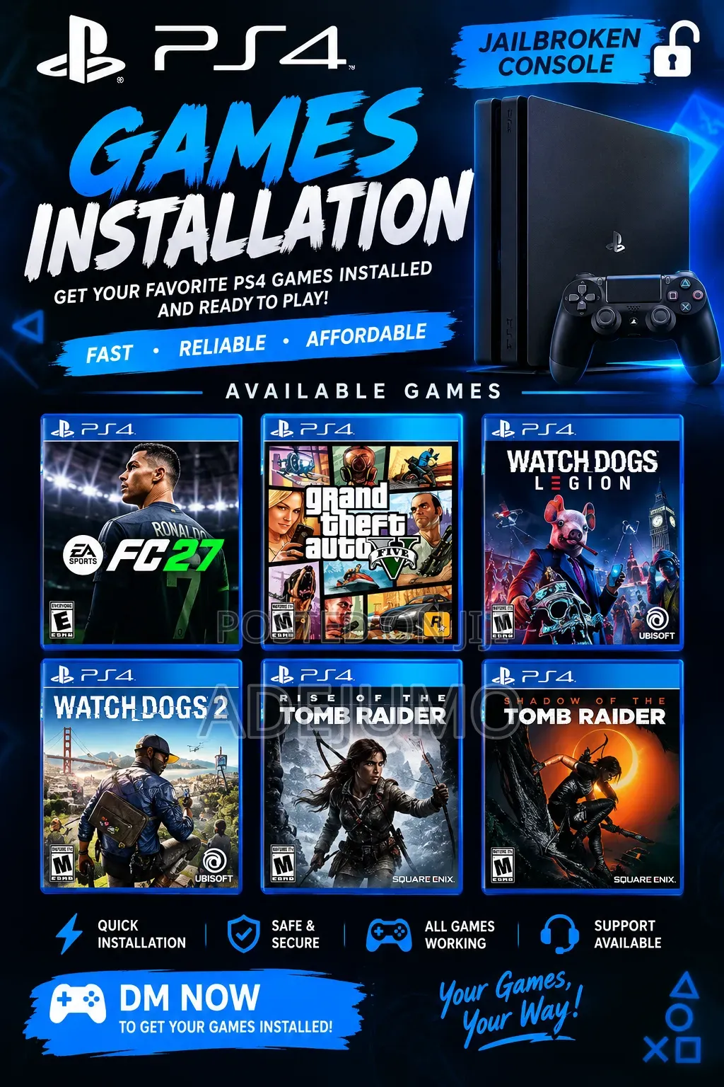 Installation of Ps4 Games Available
