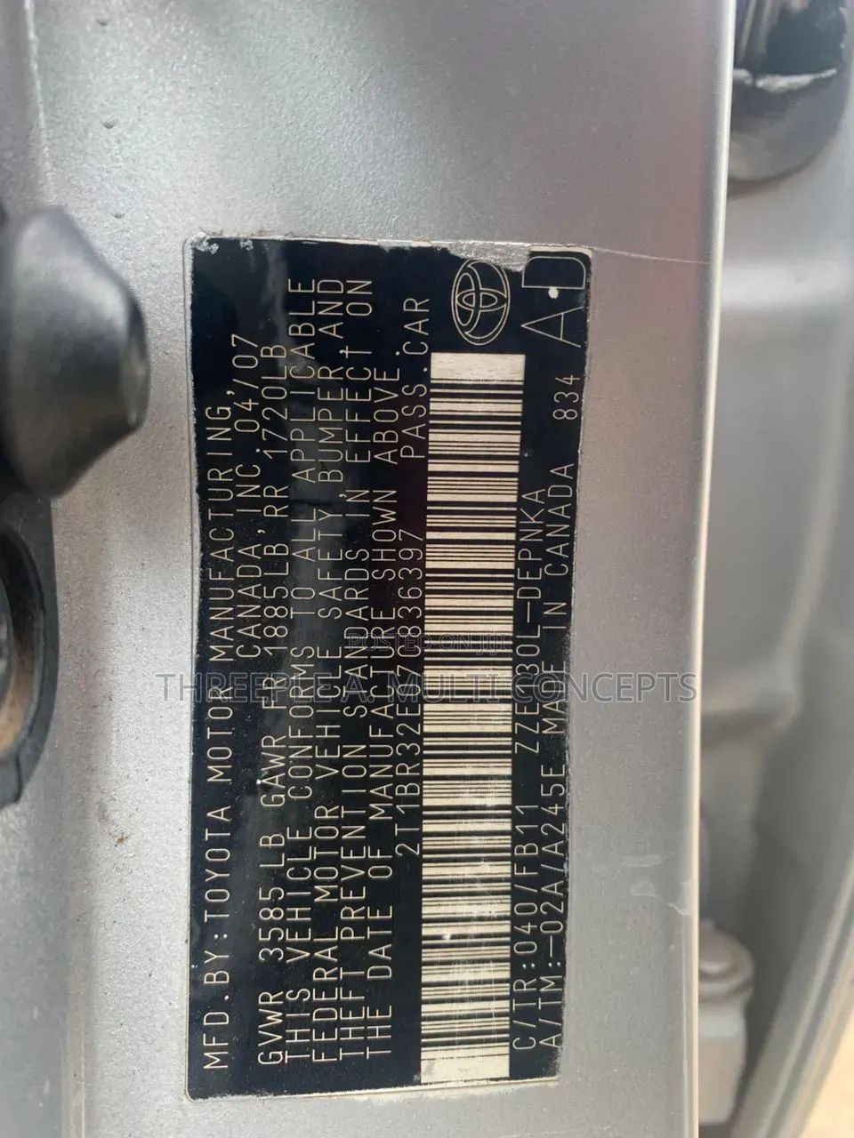 Toyota Corolla 2007 Silver