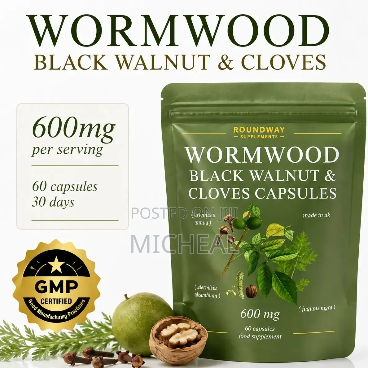 Wormwood, Black Walnut & Cloves Capsules Highstrength
