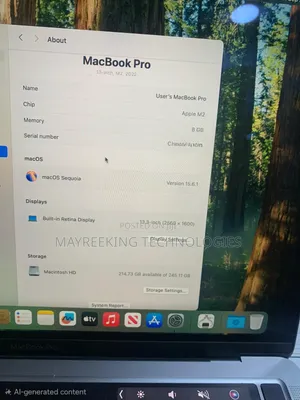 Laptop Apple MacBook Pro 2022 M2 8GB Apple M2 SSD 256GB