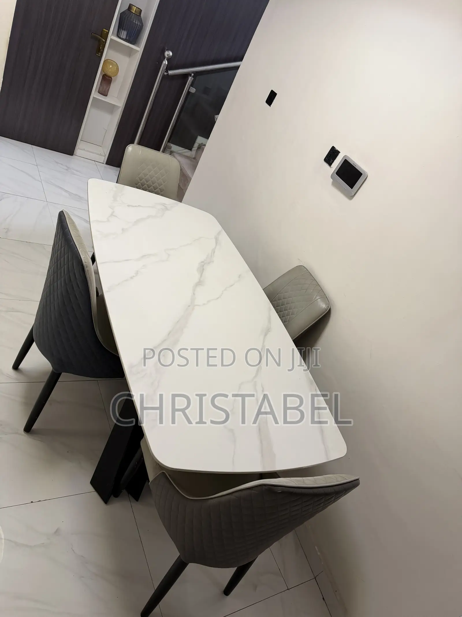 Marble 4 Seater Dining Table Set
