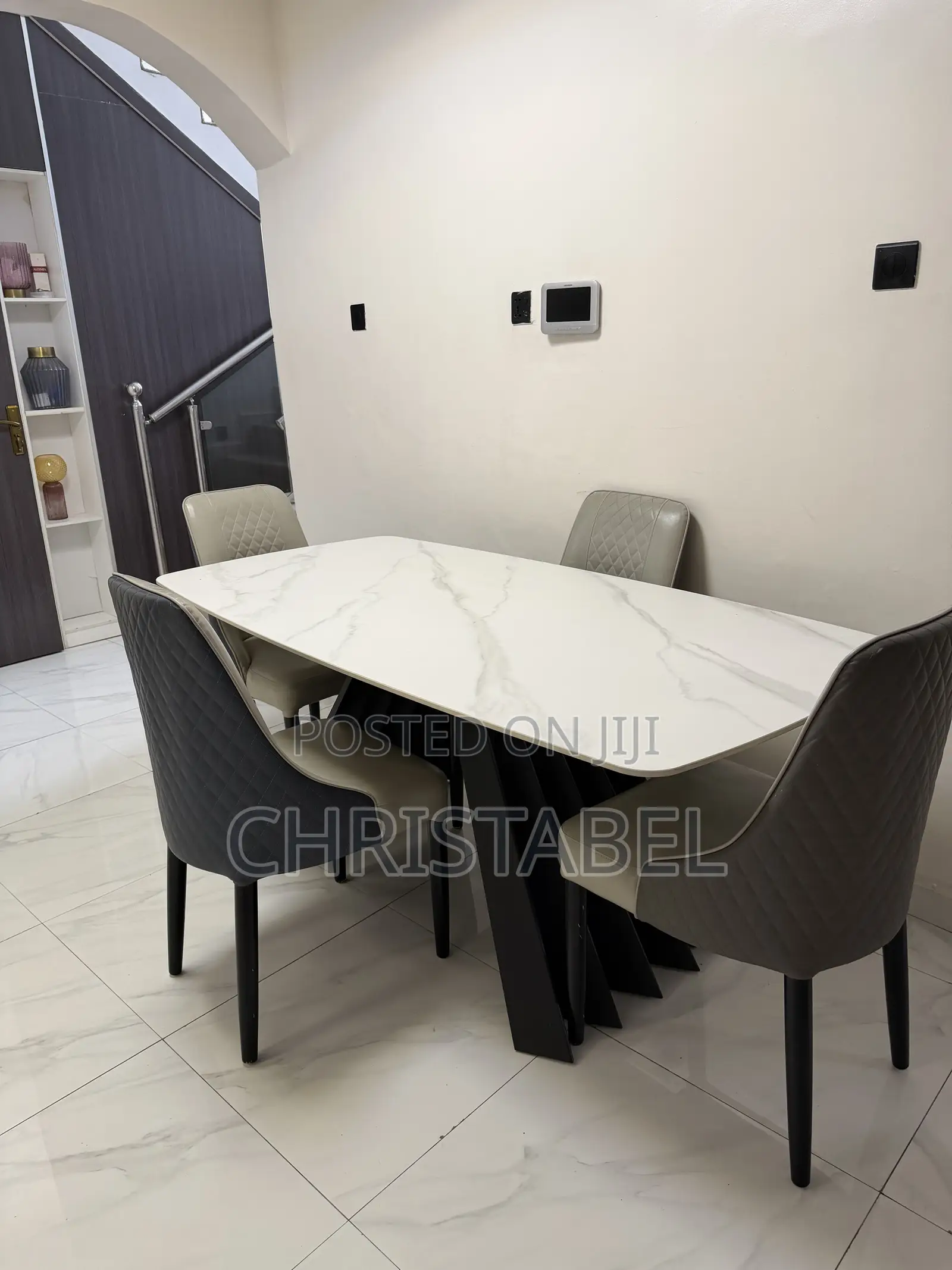 Marble 4 Seater Dining Table Set