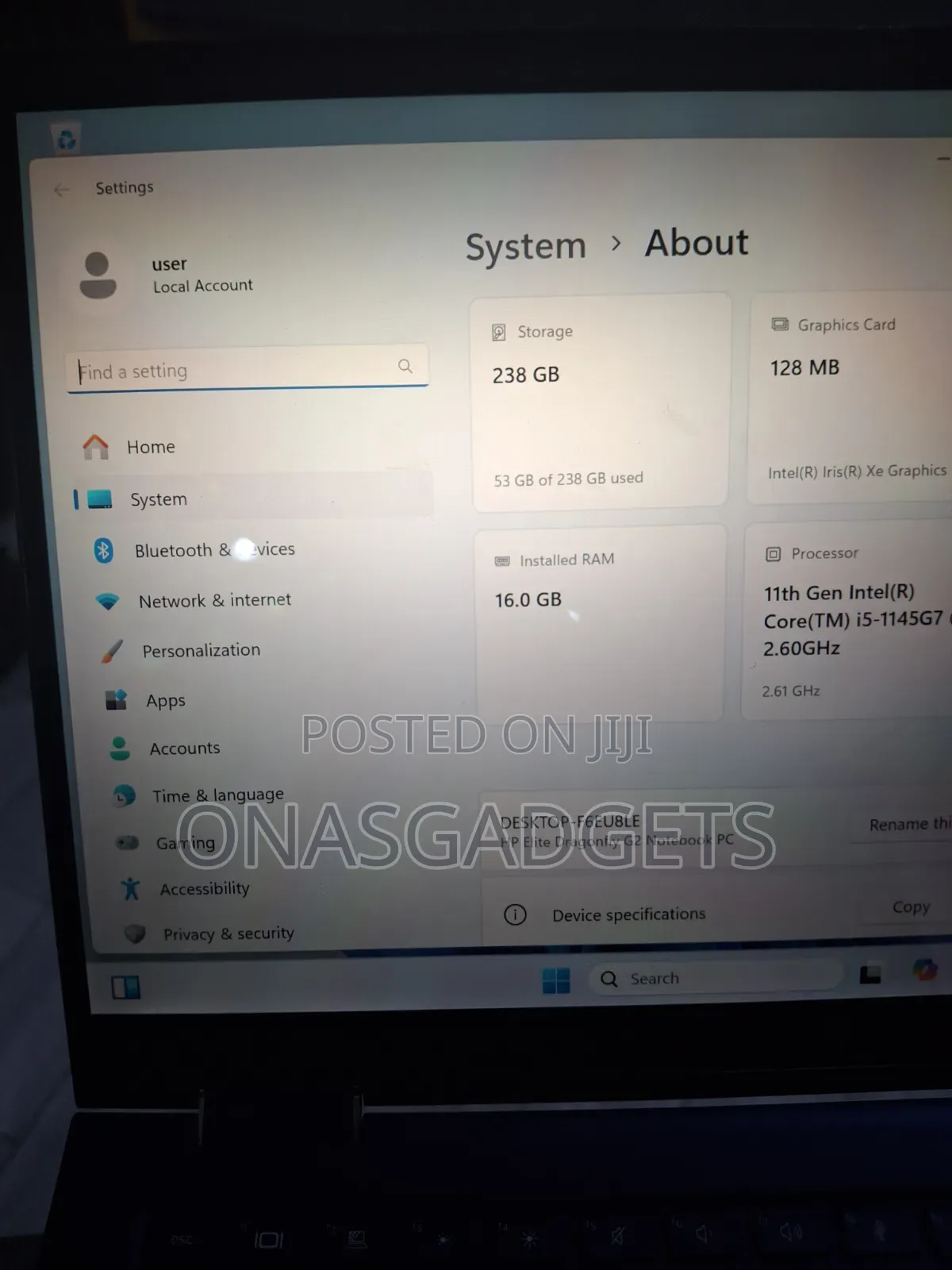 Laptop HP 16GB Intel Core i5 SSD 256GB
