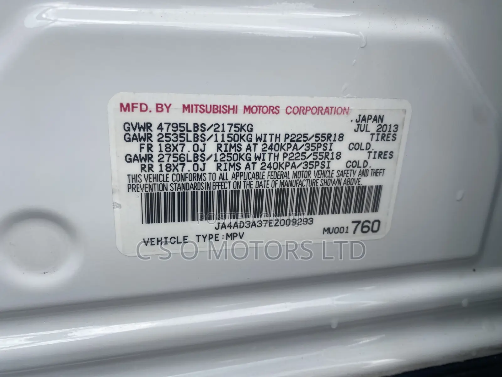 Mitsubishi Outlander 2014 White