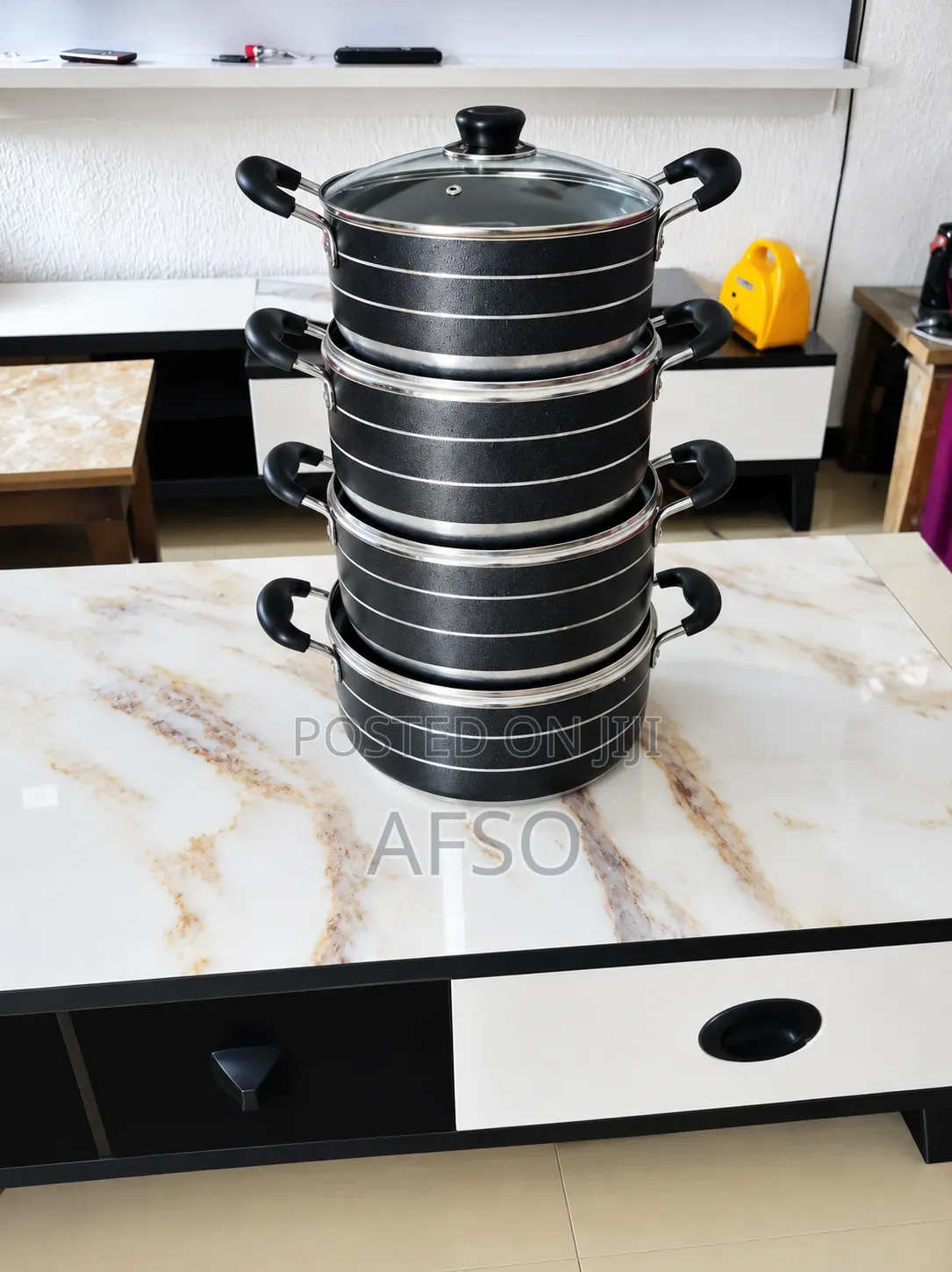 4 Set Aluminum Non Stick Pot