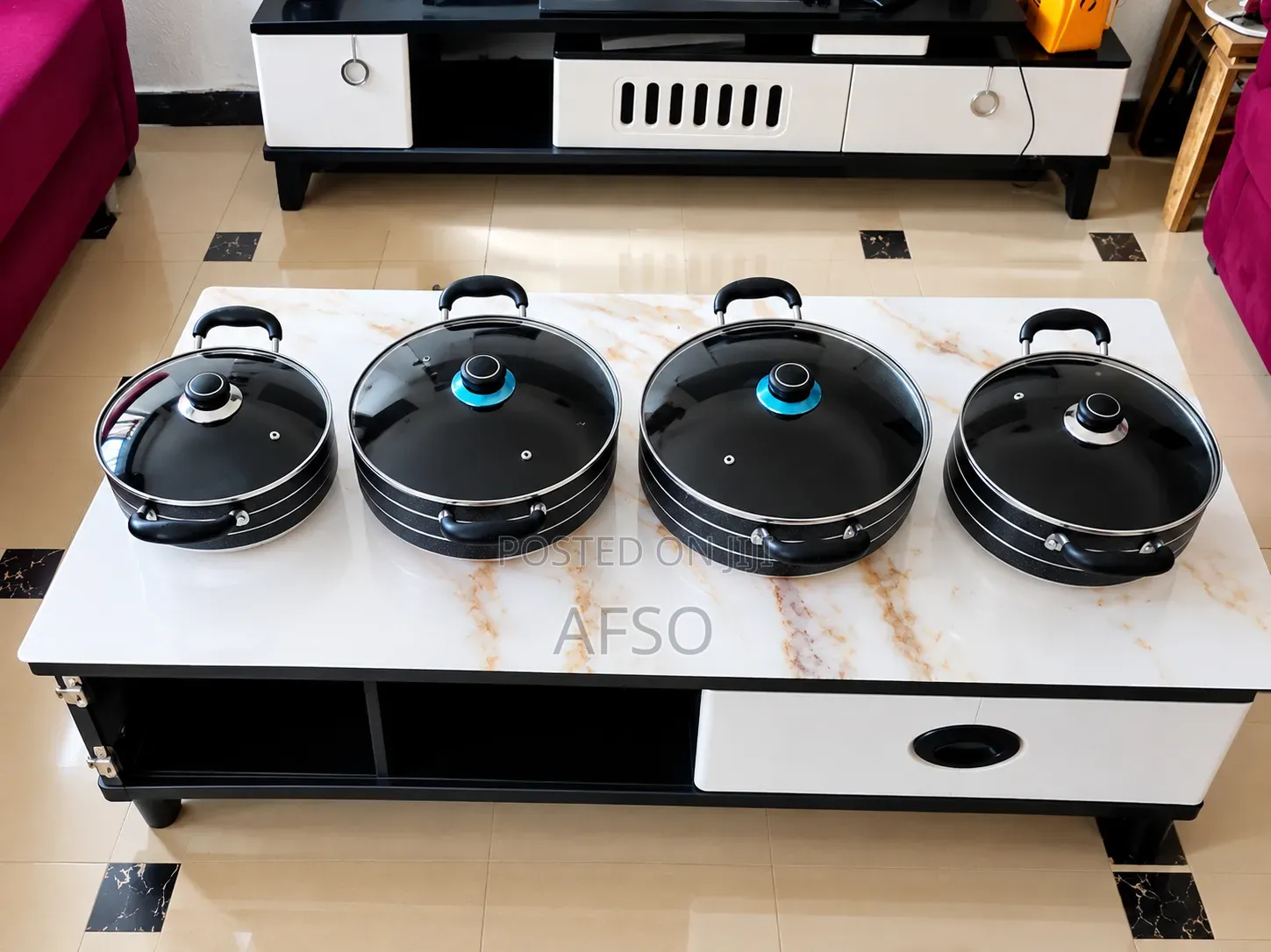 4 Set Aluminum Non Stick Pot