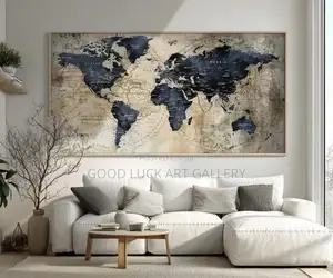 Abstract Canvas World Map